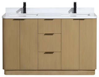 Ari Kitchen and Bath Calamigo 55" Freestanding Bathroom Vanity Oak