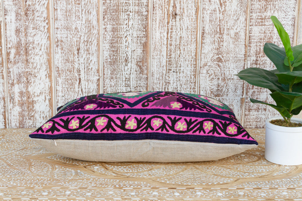 Guli Nurata Suzani Lumbar Pillow