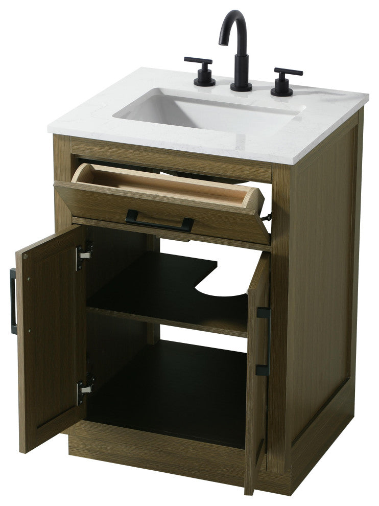 Home Living 24" Single Bathroom Vanity, Chestnut Brown