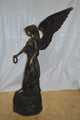 Angel Standing on a Rock Bronze Statue -  Size: 60"L x 36"W x 71"H.