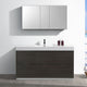 Valencia 60" Gray Oak Free Standing Vanity Set, Cabinet, Faucet FFT1046BN