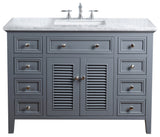 Stufurhome Genevieve Bathroom Vanity, Gray, 48" Single Sink