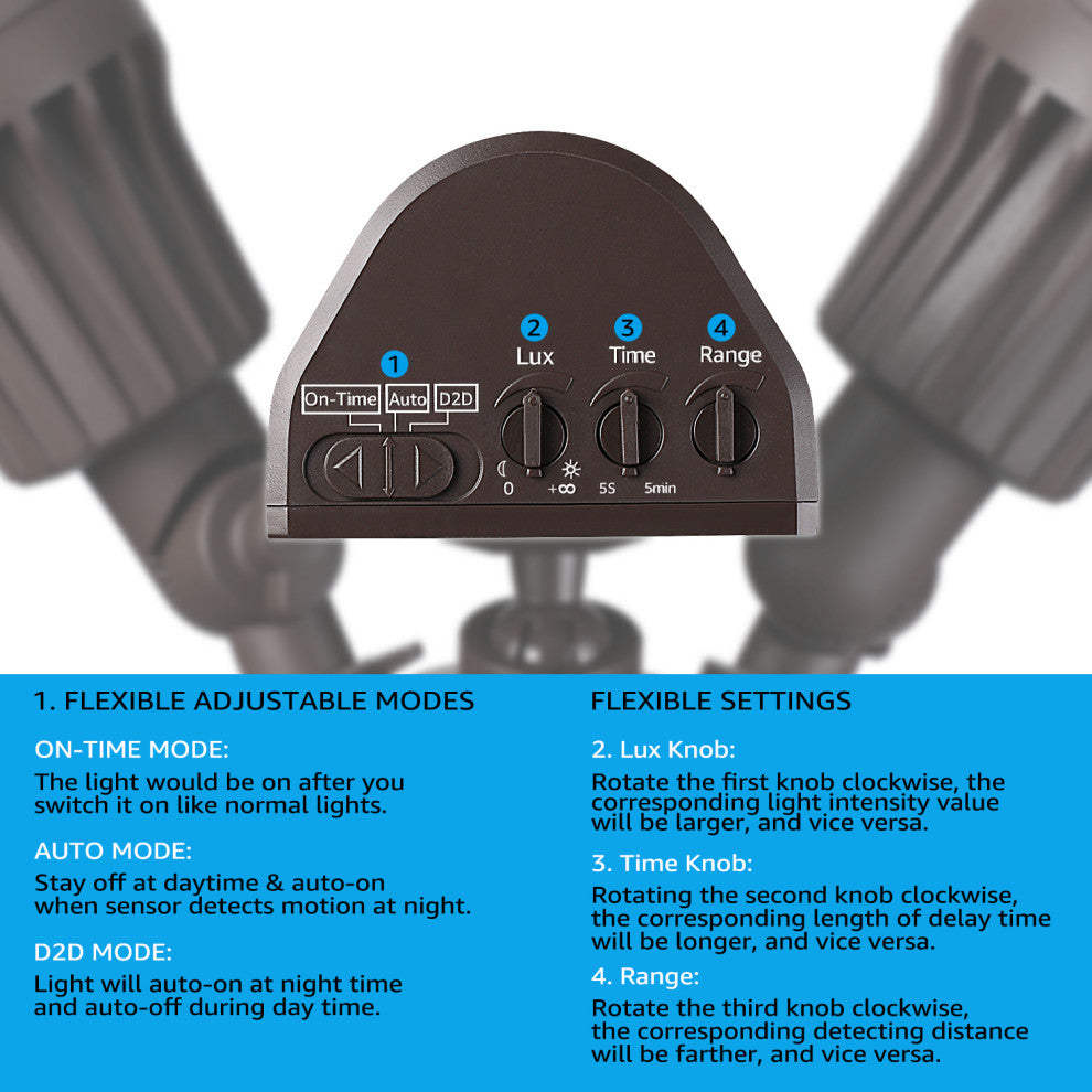 LEONLITE LED Security Light, 5000K Daylight, Bronze