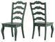 Arbor Hill French Ladder Back Wood Dining Chair, Set of 2, Antique Sage Green