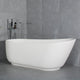 67 in. W Solid Surface Freestanding Flatbottom Soaking Bathtub in Matte White