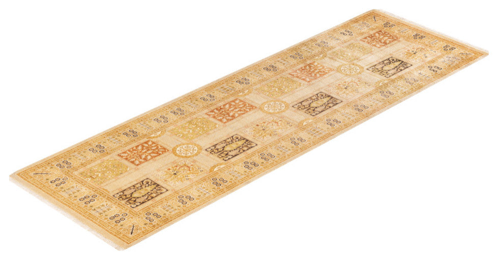 Bareilly, One-of-a-Kind Hand-Knotted Area Rug Ivory, 3'0"x9'2"