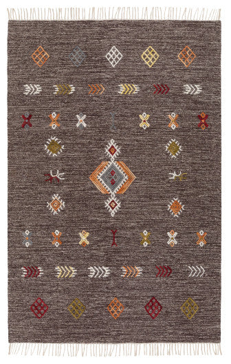 Surya Zanafi ZNF-2304 3'x5' Rug, Brown/Khaki/Gray/Olive/Peach/Burnt Orange/Red
