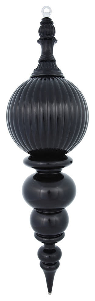 Vickerman Shiny Finial Ornament, 28", Black