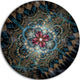 Dark Purple Fractal Flower, Digital Art Floral Round Wall Art, 11"