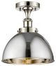Ballston Urban Semi-Flush Mount, Polished Nickel, LED