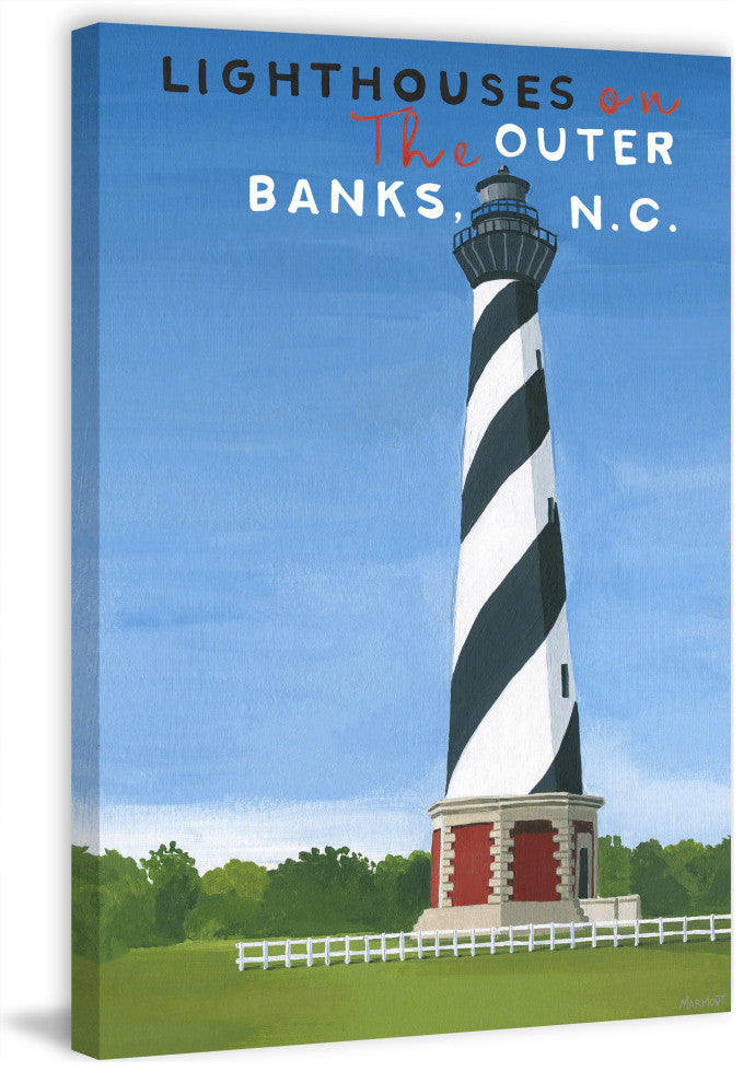 "The Lighthouse" Painting Print on Wrapped Canvas, 24x36