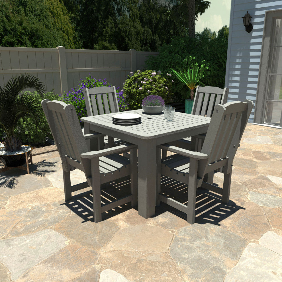 Springville 5-Piece Square Dining Set, Weathered Acorn, Coastal Teak