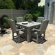 Springville 5-Piece Square Dining Set, Weathered Acorn, Coastal Teak