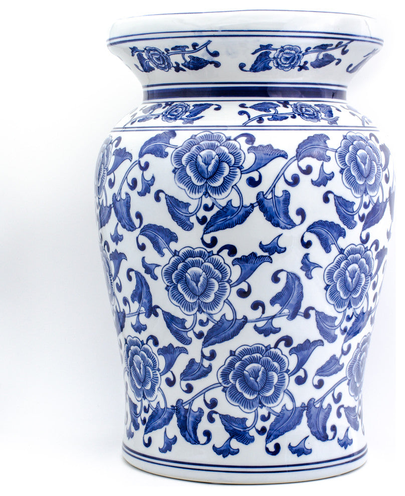 Claybarn Blue Garden Begonia Podium Stool