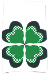 4 Leaf Clover, Holiday Floral Print Kitchen Towel, Green