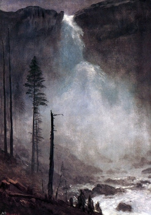 Albert Bierstadt Nevada Falls, Gallery Wrapped Canvas Print, 18"x27"
