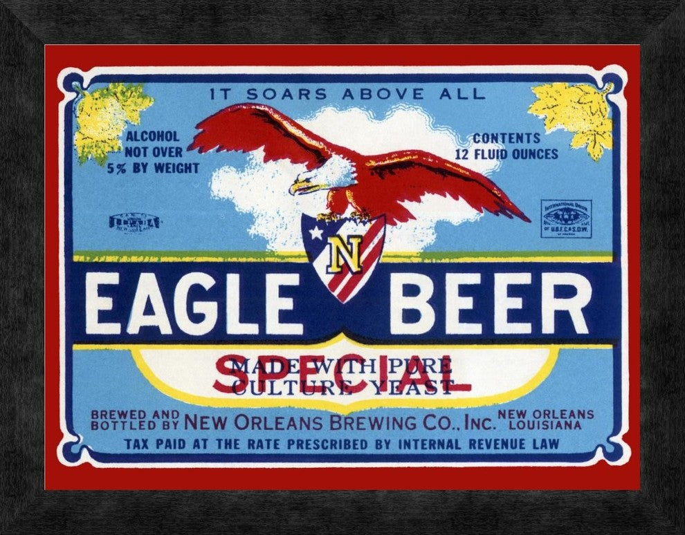"Eagle Beer Special" Framed Canvas Giclee by Vintage Booze Labels, 18"x14"