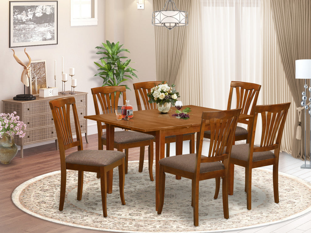 7 Pc Dinette Set For Small Spaces-Small Kitchen Table And 6 Kitchen Chairs