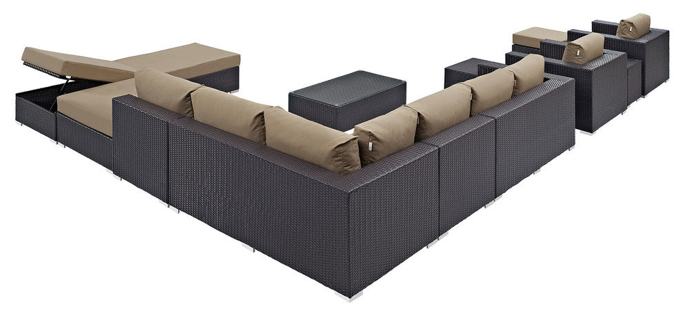 Espresso Mocha Convene 12-Piece Outdoor Patio Sectional Set
