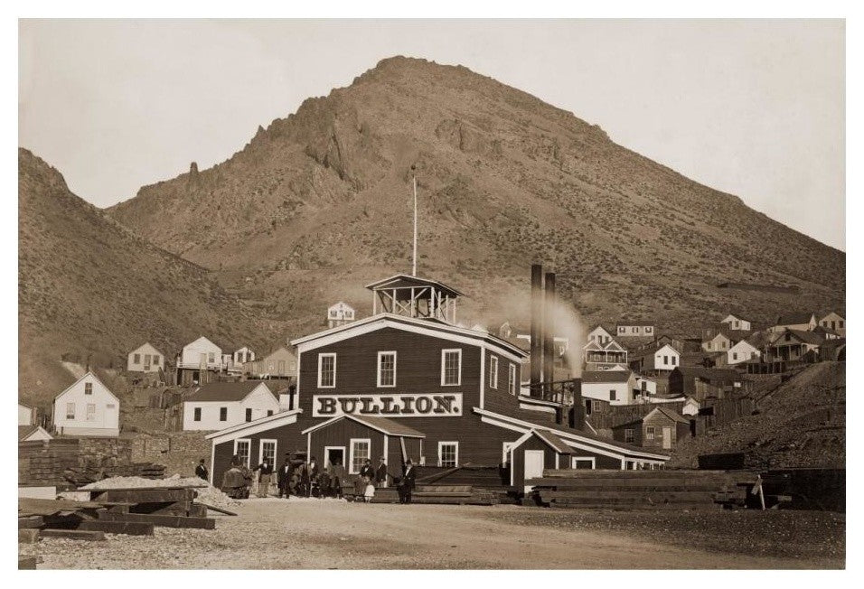 "The Bullion Mine, Virginia City, Nevada, 1880" Paper Art, 24"x17"