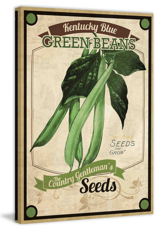 "Seed Packet Greenbeans" Painting Print on Canvas