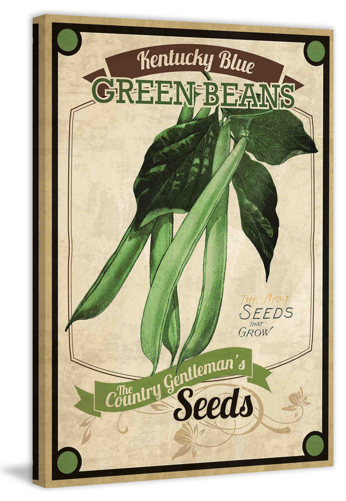 "Seed Packet Greenbeans" Painting Print on Canvas