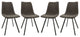 Leisuremod Markley Modern Leather Dining Chair With Metal Legs Set of 4