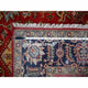 Red and Black Pure Wool Hand Knotted Karajeh Design Oriental Rug, 6'x8'9"