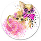 Lovely Sweet Dog Watercolor, Animal Round Wall Art, 36"