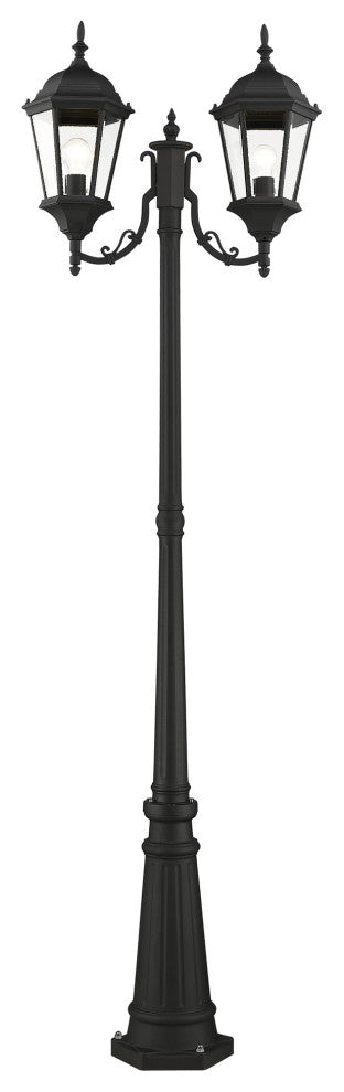 Textured Black Traditional, Historical, Outdoor Post Light