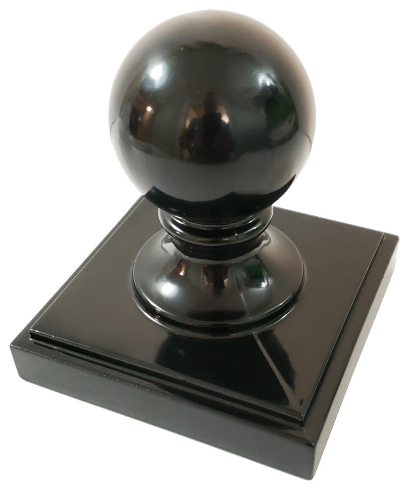 4"x4" Aluminium Ball Top Post Cap for Metal Posts, Black (DHBPC40)