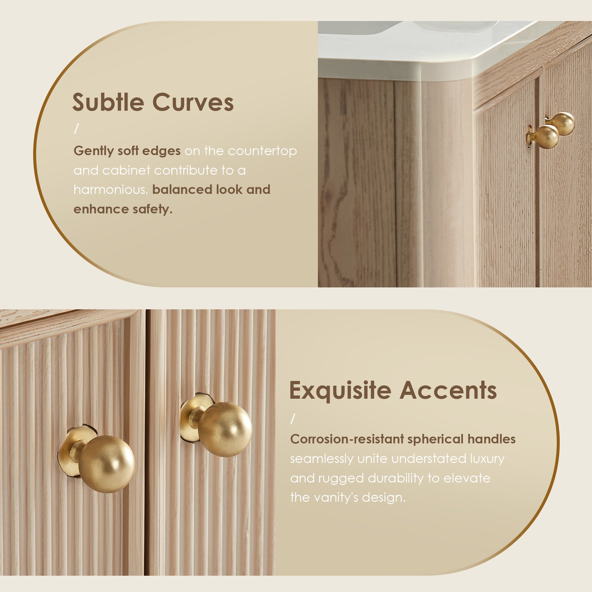 Blaise Bathroom Vanity, Light  Oak, 54" Double, No Mirror