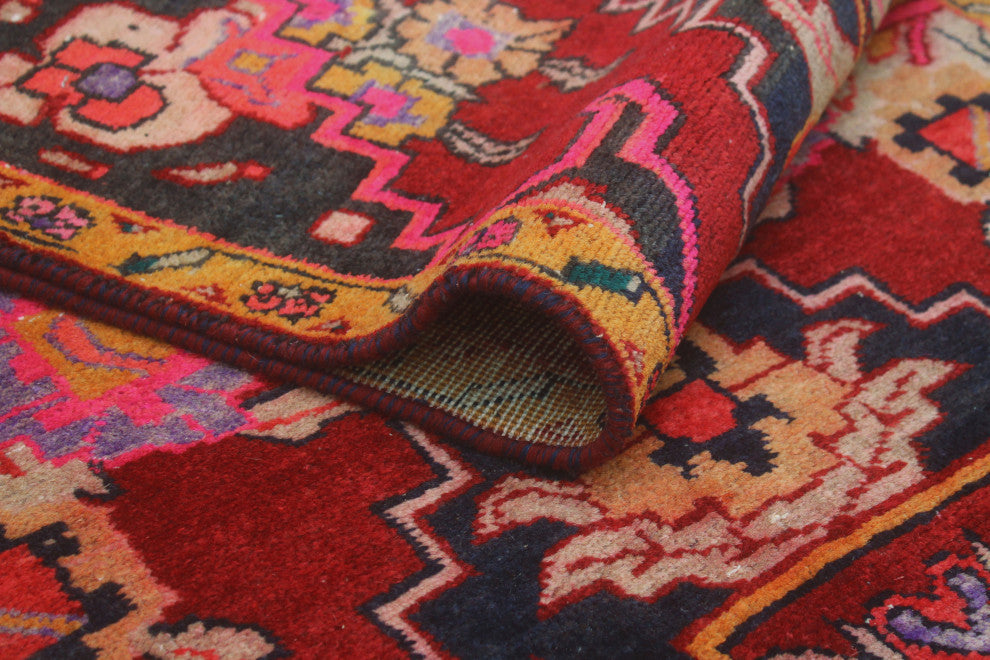 Fine Vintage Distressed Ameer Red/Charcoal Runner, 2'11x11'10