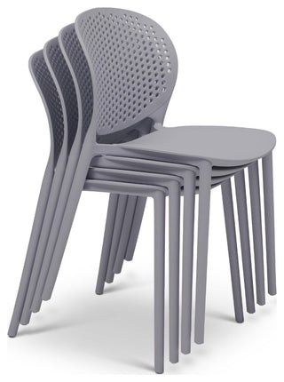 Metro Bailey Side Chair, Set of 4 Light Grey Seat