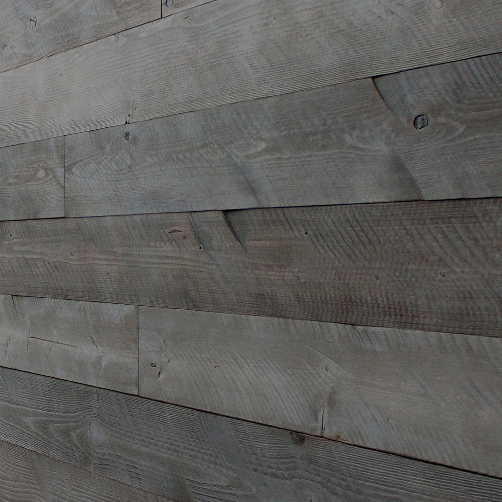 DIY Peel and Stick Reclaimed Barn Wood Planks Wall Panel 16sqft, Light Grey