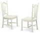 Set of 2 Dover Dining Room Chairs- Finished, Linen White