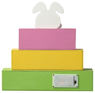 12"L Easter LED Lighted Wooden Bunny Block Word Sign