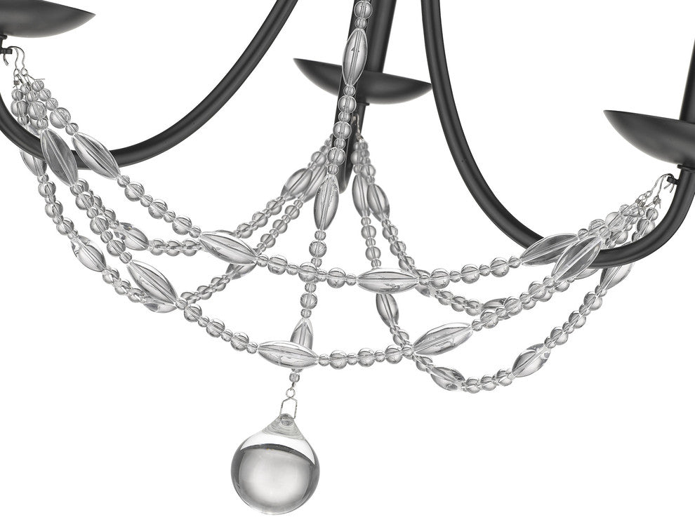 Golden Lighting 7644-M3 Mirabella 3 Light 18"W Crystal Chandelier - Black