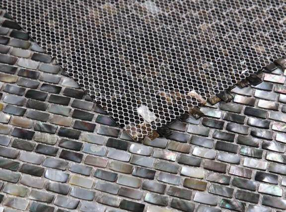 Tahitian Black Pearls Tile, Pearl Black Mini Brick, Platinum Mosaics