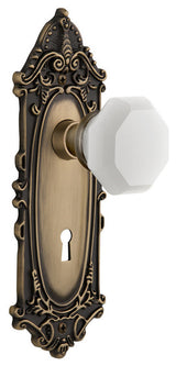 Victorian Plate with Keyhole Double Dummy Waldorf White Milk Glass Knob