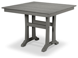 POLYWOOD Farmhouse 37" Dining Table, Slate Gray