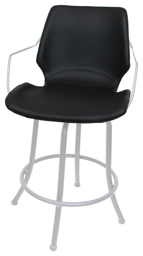 Swivel Metal Counter 26" 30" or 34" Bar Stool - Asheville, Black - White, 26"