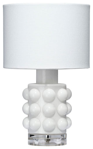 Contemporary Large Bubble White Glass Table Lamp 11 in Small Mini Modern Circles