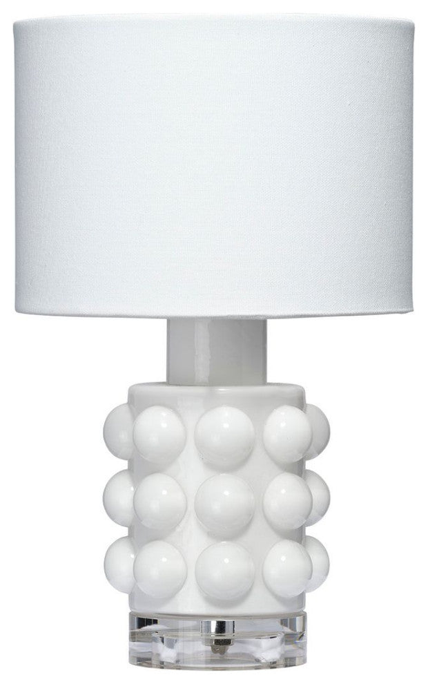 Contemporary Large Bubble White Glass Table Lamp 11 in Small Mini Modern Circles