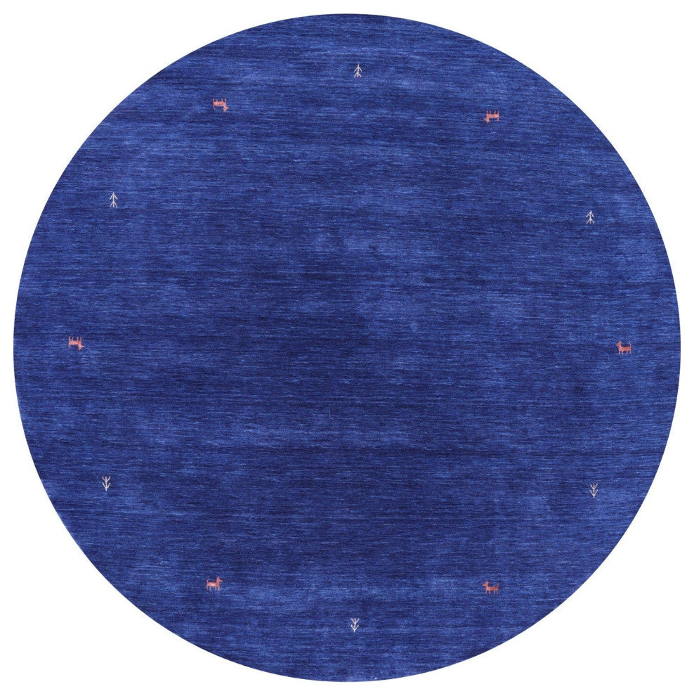 8' Round Persian Gabbeh Handmade Wool Rug - Q15038