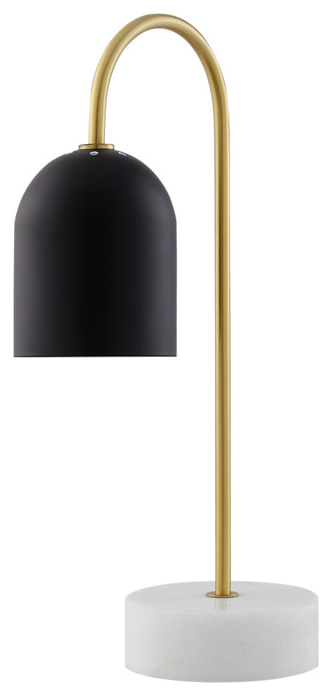 Inspired Home Brileigh Table Lamp, Marble Stone Base, Black