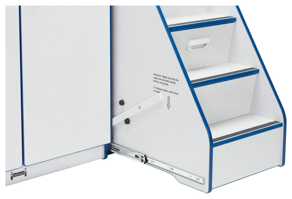 Rainbow Accents Diaper Changer with Stairs - Left - Purple