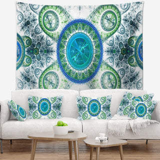 Blue Psychedelic Relaxing Art Abstract Wall Tapestry, 92"x78"