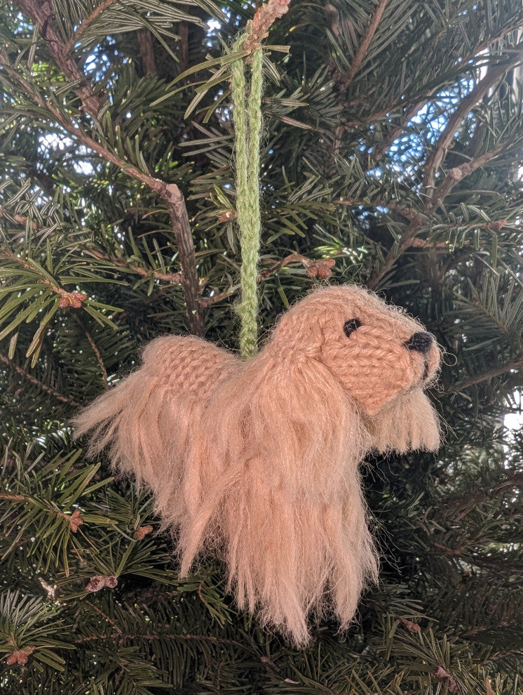 Hand-Knit Cocker Spaniel Christmas Ornament
