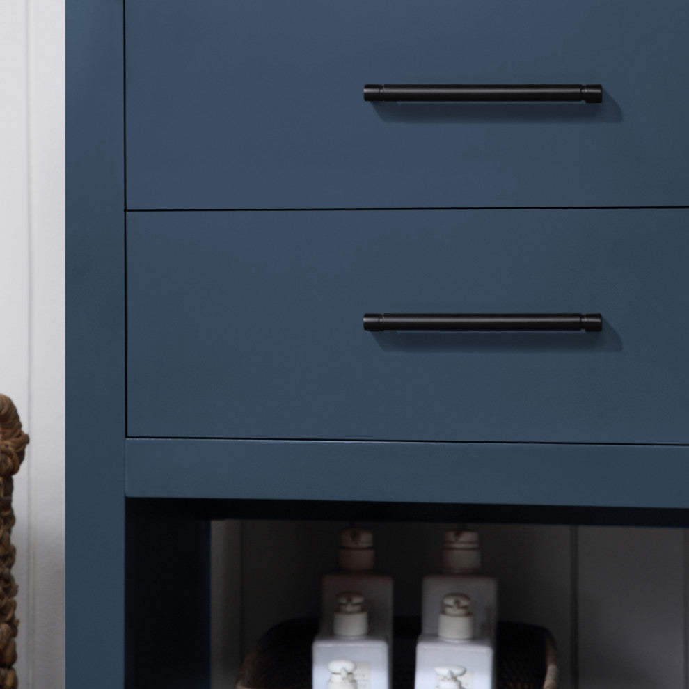 Ove Decors Rider 72" Double Sink Vanity, Grayish Blue With Black Hardware